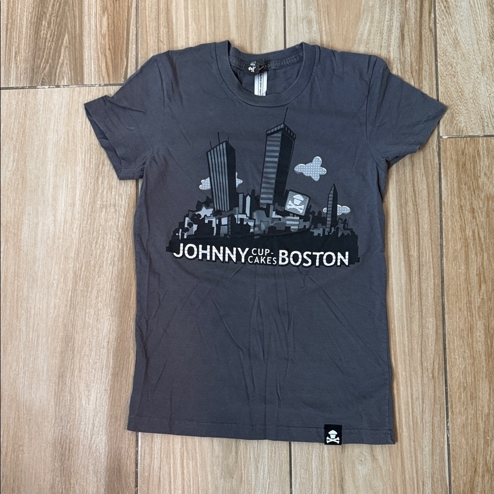 Johnny Cupcakes Gray Boston Skyline Tee
